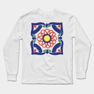 Talavera Blue Petals Long Sleeve T-Shirt